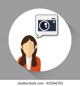 camera icon. Gadget concept. Flat illustration , vector