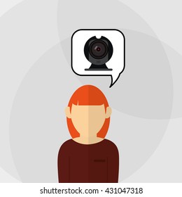 camera icon. Gadget concept. Flat illustration , vector
