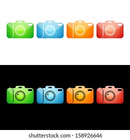 Camera Icon. Glossy Icon Set