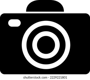 camera icon, glyph style design on white background