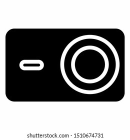 Camera icon with glyph style. editable, resizeable, change color, combine to other element.