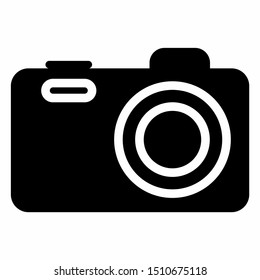 Camera icon with glyph style. editable, resizeable, change color, combine to other element.