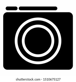 Camera icon with glyph style. editable, resizeable, change color, combine to other element.