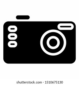 Camera icon with glyph style. editable, resizeable, change color, combine to other element.