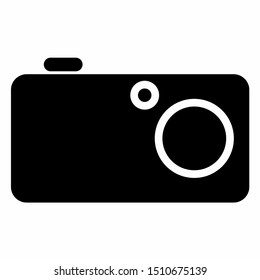 Camera icon with glyph style. editable, resizeable, change color, combine to other element.