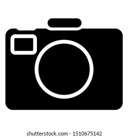 Camera icon with glyph style. editable, resizeable, change color, combine to other element.