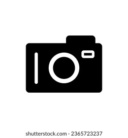 Icono de cámara. Ilustración del vector de iconos de relleno de cámara con estilo de glifo