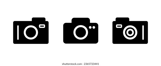 Camera Icon. Glyph Style Camera Fill Icon Vector Illustration