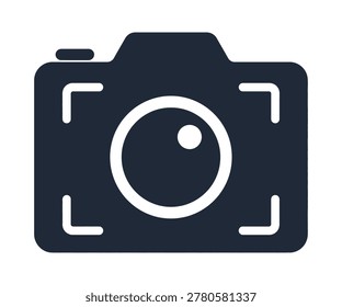 Camera icon graphic. Clean modern vector icon isolated on white background. Professional minimalist symbol design suitable for mobile apps, UI UX interfaces, web design, branding, business presen