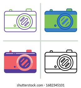 Camera icon. Graphic element illustration on white background.