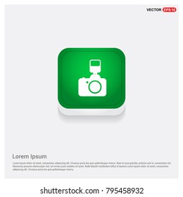 Camera Icon Green Web Button