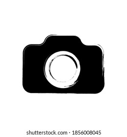 Camera Icon in Grunge Style. Camera vector icon in flat style. Icon isolated. Vector illustration.
