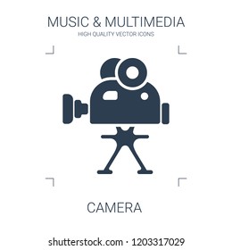 camera icon. high quality filled camera icon on white background. from music multimedia collection flat trendy vector camera symbol. use for web and mobile