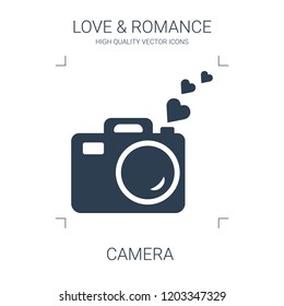 camera icon. high quality filled camera icon on white background. from love romance collection flat trendy vector camera symbol. use for web and mobile