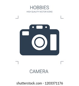 camera icon. high quality filled camera icon on white background. from hobbies collection flat trendy vector camera symbol. use for web and mobile