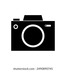 Icono de cámara ilustrado en el fondo