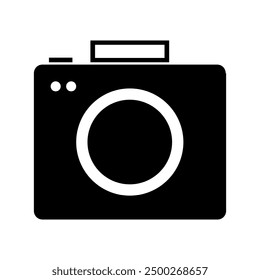 Icono de la cámara ilustrado en el fondo