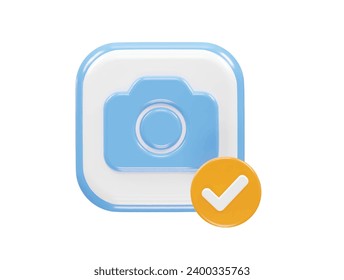 Camera icon illustration 3d render element