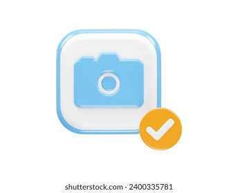 Elemento de representación 3d de icono de cámara