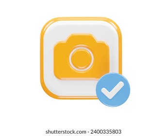 Camera icon illustration 3d render element