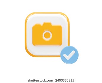 Camera icon illustration 3d render element
