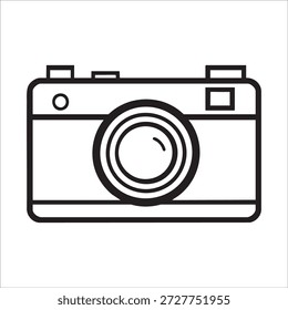 Ilustración de ícono de cámara — Símbolo de Fotografía de arte de línea mínima para Web e interfaz de usuario