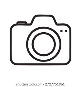 Ilustración de ícono de cámara — Símbolo de Fotografía de arte de línea mínima para Web e interfaz de usuario