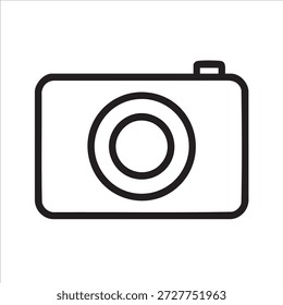 Ilustración de ícono de cámara — Símbolo de Fotografía de arte de línea mínima para Web e interfaz de usuario