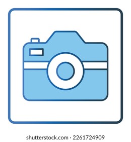 Camera icon illustration. icon related to tourism, travel. Lineal color icon style, two tone icon. Simple vector design editable