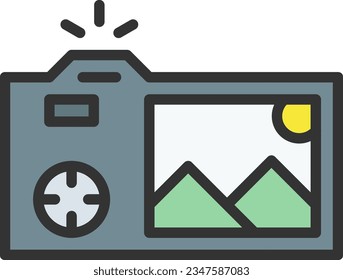 Camera Icon image. Suitable for mobile application.