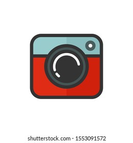 Camera icon, Internet concept symbol for website design, web button, mobile app, EPS vector image.