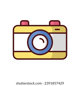 Camera icon isolate white background vector stock illustration.
