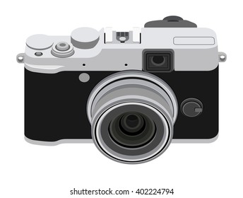 Camera icon isolated | Black digital photocamera 3d vector illustration