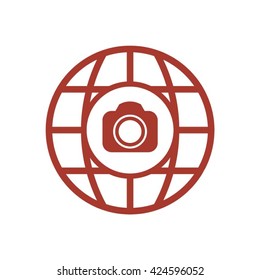 Camera  icon,  isolated. Flat  design.