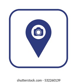 Camera   icon, isolated. Flat  design. 