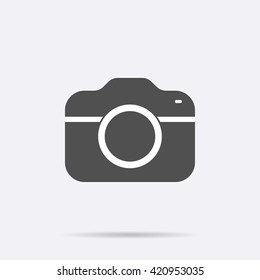 Camera icon isolated. Modern simple flat instant sign. Photography internet concept Trendy mono vector photo symbol for web site design or button to mobile app. Logo illustration.