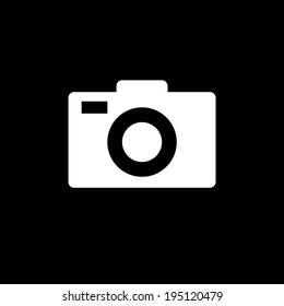Camera Icon Isolated on Black Background