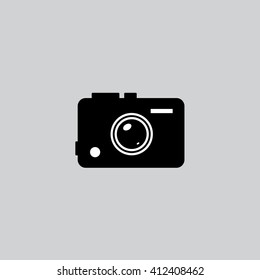 Camera Icon - Isolated On Gray Background - Vector Illustration, Graphic Design