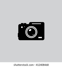 Camera Icon - Isolated On Gray Background - Vector Illustration, Graphic Design
