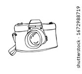 Camera icon isolated on white background. Camera symbol for your design, print, logo, application, interface. Vector illustration.