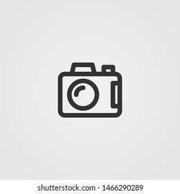 Camera icon isolated on white background. Vector illustration