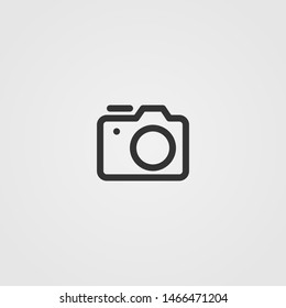Camera icon isolated on white background. Vector illustration