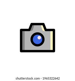 Camera Icon, isolated on white. User Interface Outline Icon.
