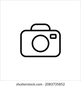 Icono de cámara aislado en fondo blanco. Símbolo de cámara para el diseño de su sitio web, logotipo, aplicación, interfaz de usuario. Ilustración vectorial. Pasos 10