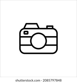 Icono de cámara aislado en fondo blanco. Símbolo de cámara para el diseño de su sitio web, logotipo, aplicación, interfaz de usuario. Ilustración vectorial. Pasos 10
