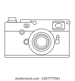 Camera icon, isolated on white, vector illustration