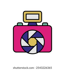 Camera icon isolated on a white background. Vector illustration.