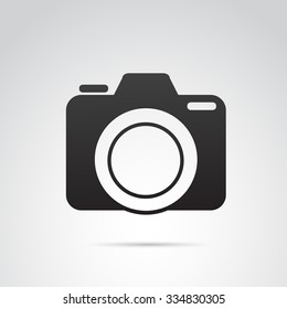 Camera icon isolated on white background. Vector art.