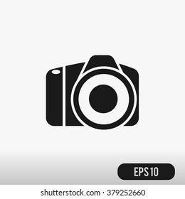 Camera icon  Isolated on White Background. Black silhouette