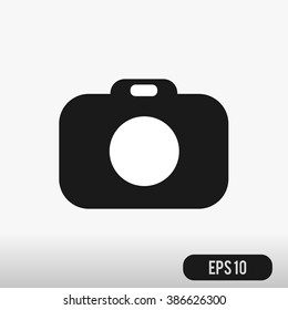 Camera icon  Isolated on White Background. Black silhouette